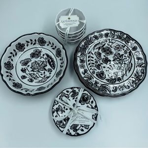 Le Cadeaux Full Dining Set Jardin Black Melamine
